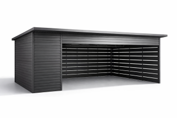 CARPORT 7m x 5m z ukrytym schowkiem | grafit. BL05
