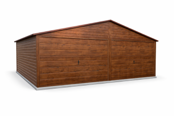 GARAŻ BLASZANY 6m x 6m drewnopodobny | orzech. BL08