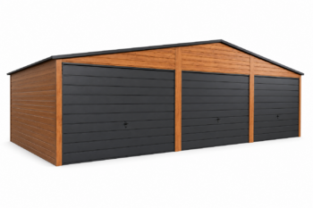 GARAŻ BLASZANY 9m x 6m drewnopodobny z drzwiami wejściowymi | BL13
