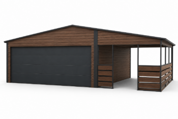 GARAŻ BLASZANY 9m x 7m z bramą segmentową | BL29